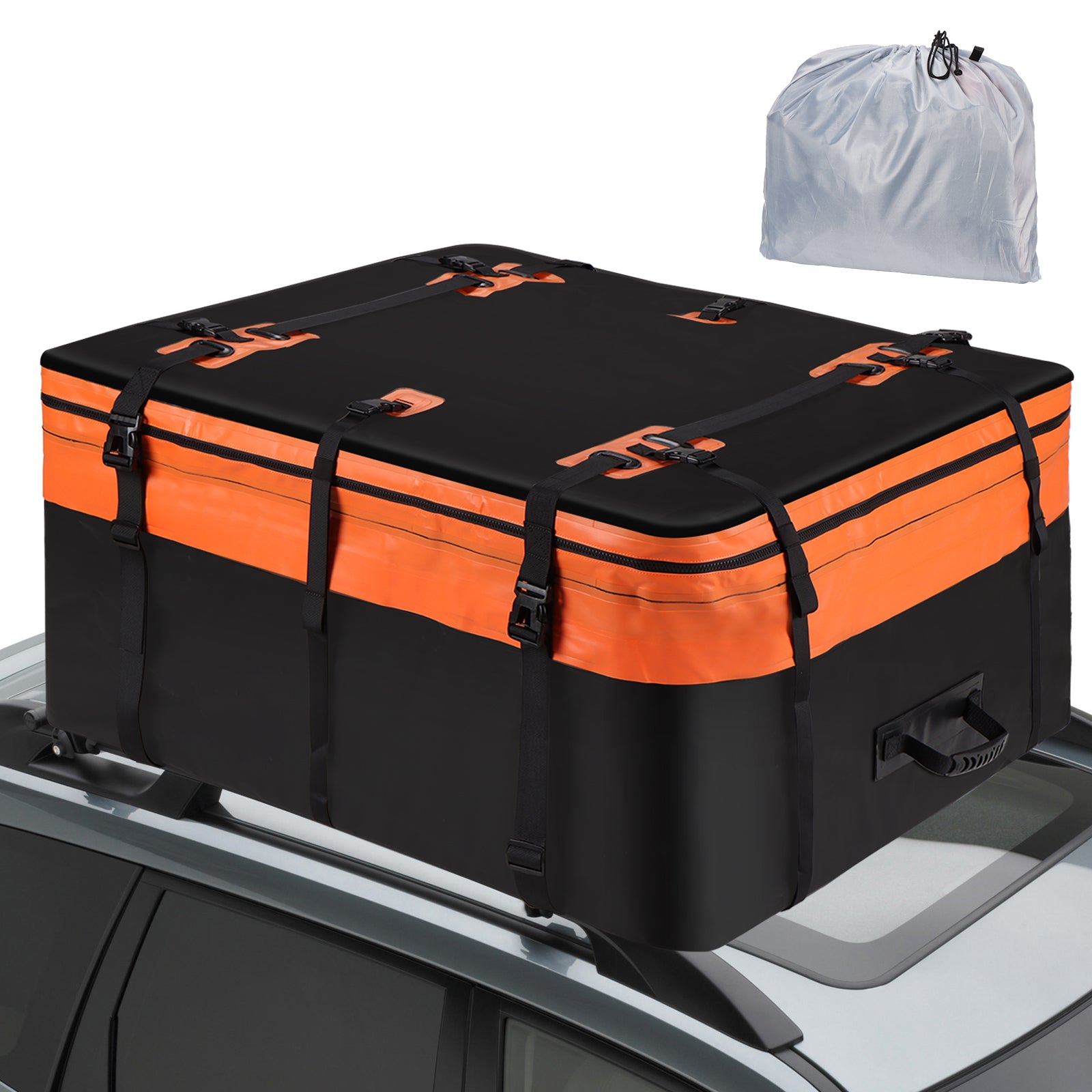 Car Rooftop Cargo Carrier Roof Bag, 20 Cubic Feet Waterproof Roof Top Cargo  Carrier for All Cars with Without Luggage Rack, Vehicle Soft Shell Roof  cargo box with 6+8 Reinforced Straps and